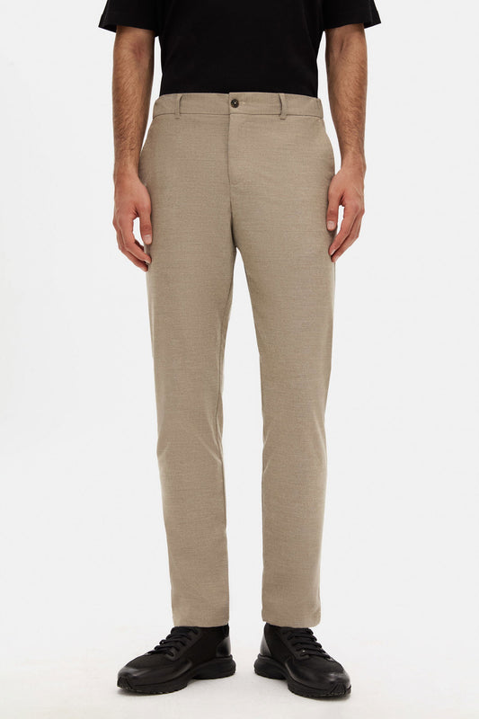 Tween Relaxed Fit Bej Düz Kumaş Pantolon