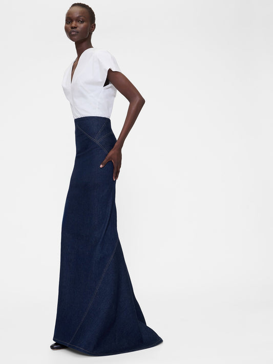 Lacivert Gapstudio High Rise Dikişli Denim Maxi Etek