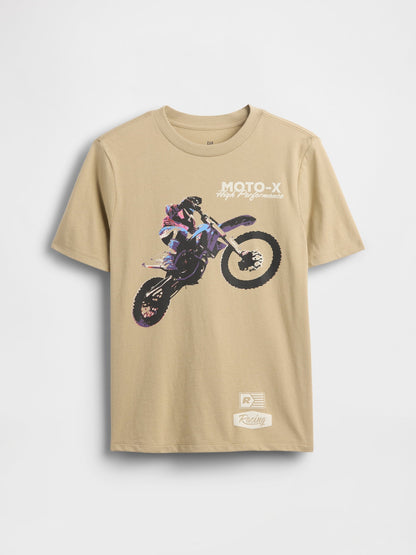 Açık Kahverengi Grafik Baskılı T-shirt