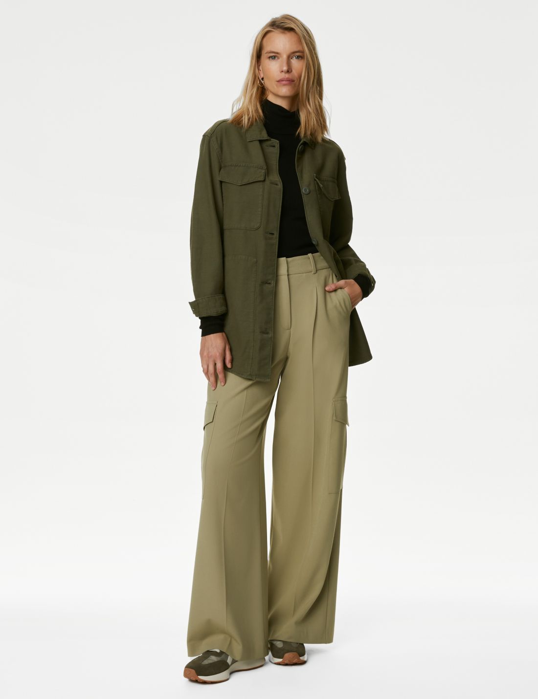 Regular Fit Wide Leg Kargo Pantolon