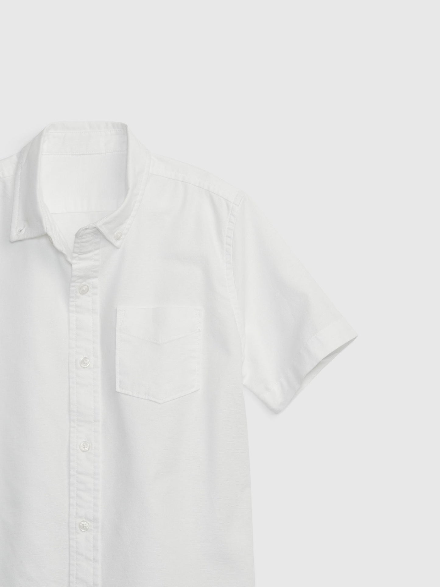 Beyaz Organik Pamuk Oxford Uniform Kısa Kollu Gömlek