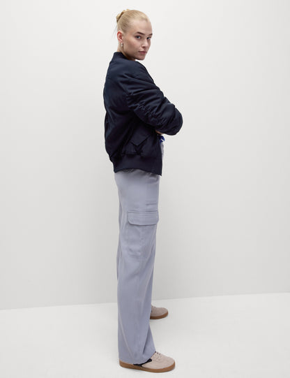 Relaxed Fit Wide Leg Kargo Pantolon