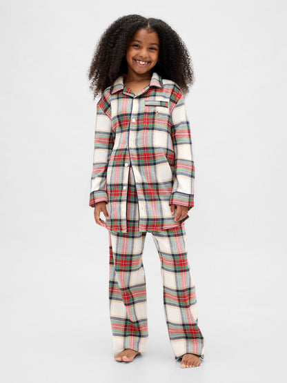 Yeşil Kids Geri Dönüştürülmüş Flannel Pijama Takımı