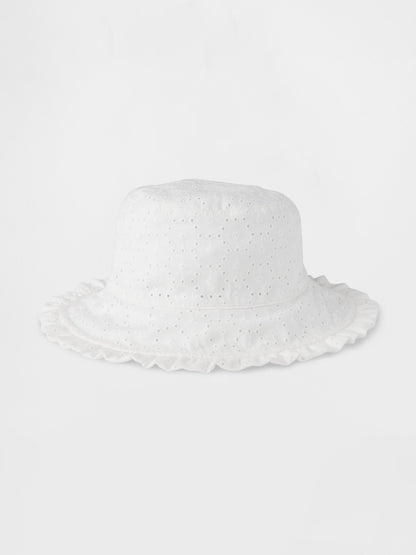 Kırık Beyaz Eyelet Bucket Şapka