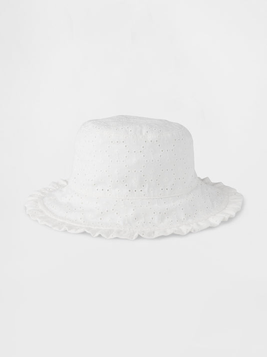 Kırık Beyaz Eyelet Bucket Şapka