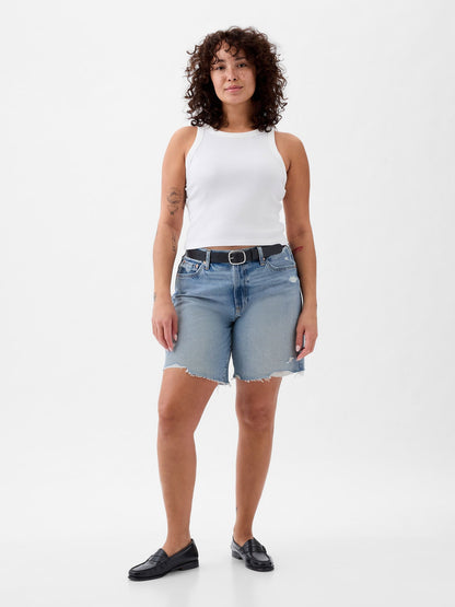 Açık Mavi 8 Mid Rise '90s Loose Denim Bermuda Şort