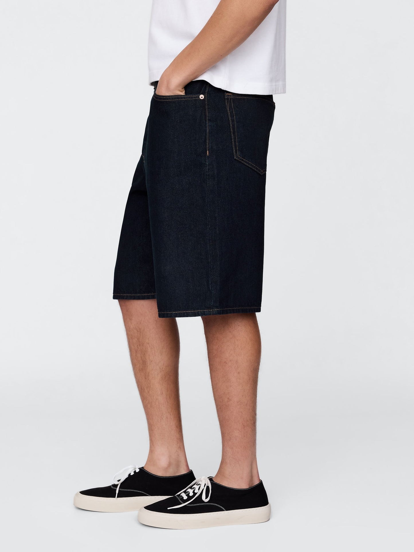 Siyah 10.5 Baggy Denim Şort