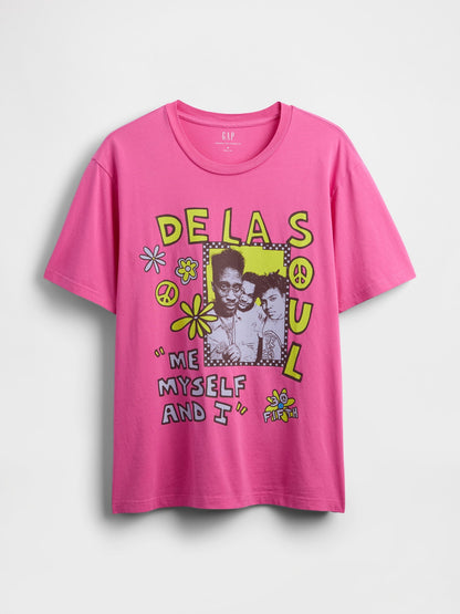 Pembe De La Soul Grafikli T-shirt