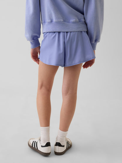 Açık Mavi Quick-dry Butterfly-hem Koşu Şort