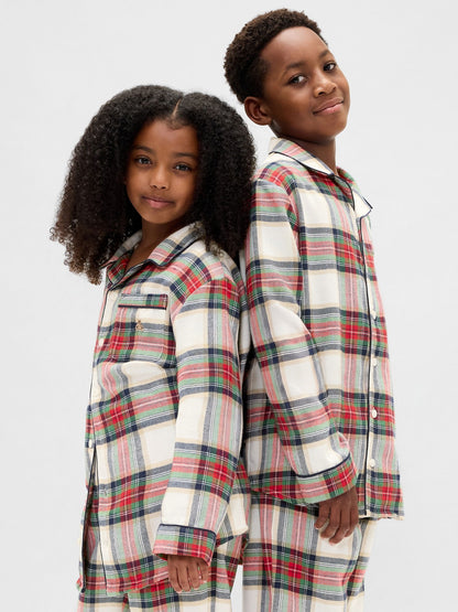 Yeşil Kids Geri Dönüştürülmüş Flannel Pijama Takımı