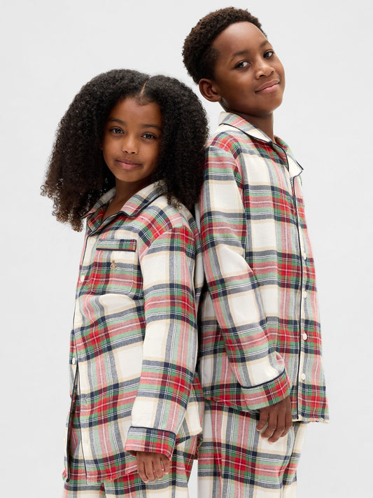Yeşil Kids Geri Dönüştürülmüş Flannel Pijama Takımı