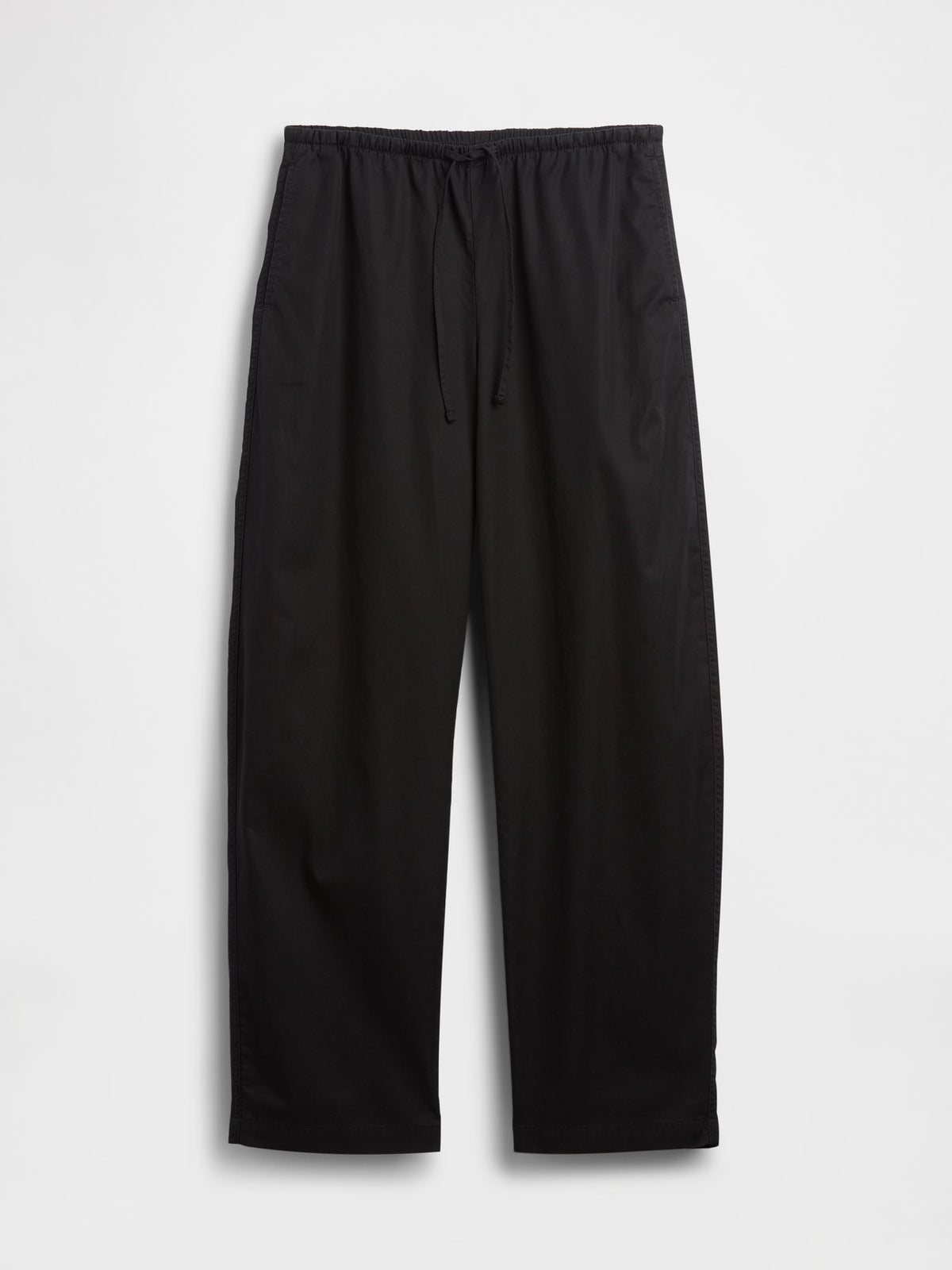 Siyah Poplin Easy Barrel Pantolon