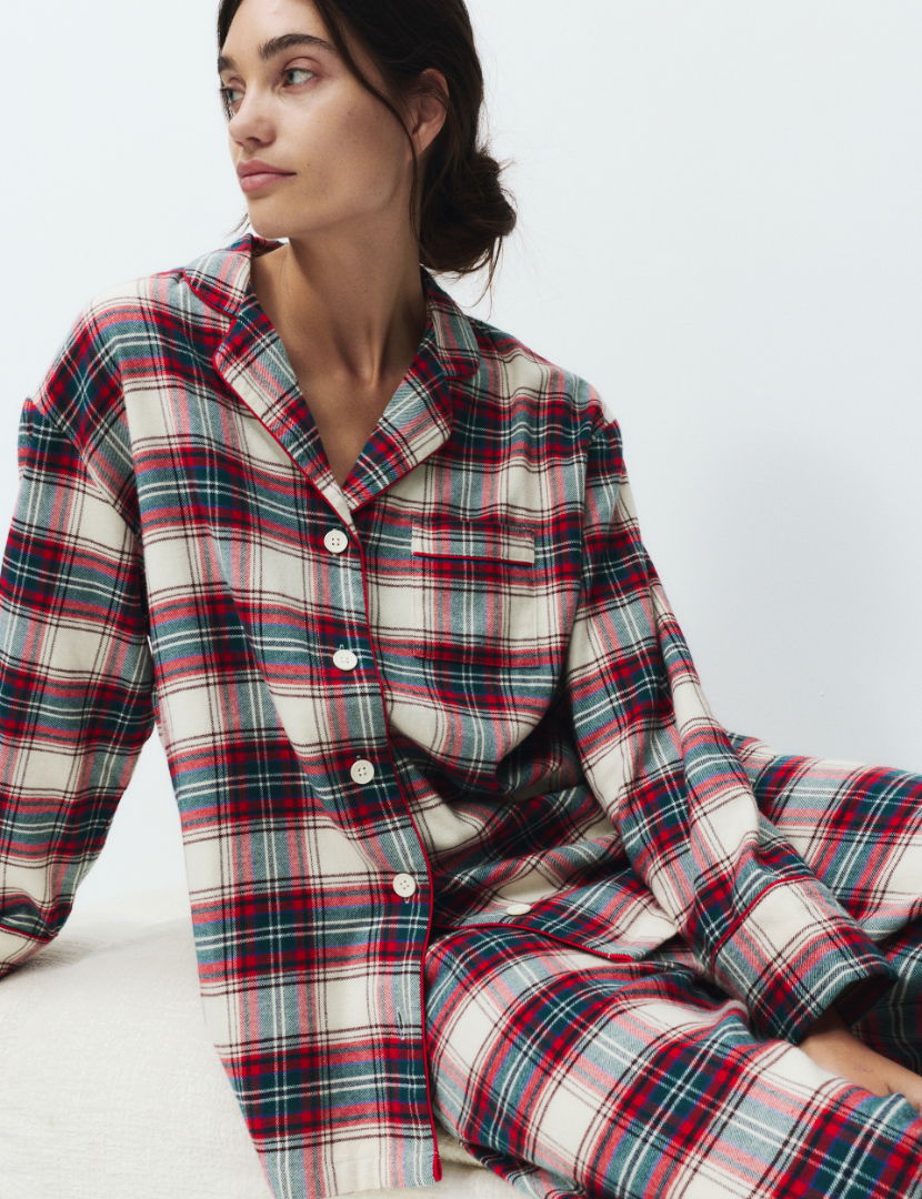 Pamuklu Kareli Pijama Takımı
