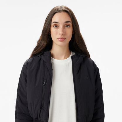 Lacoste Kadın Kapüşonlu Renk Bloklu Siyah Ceket