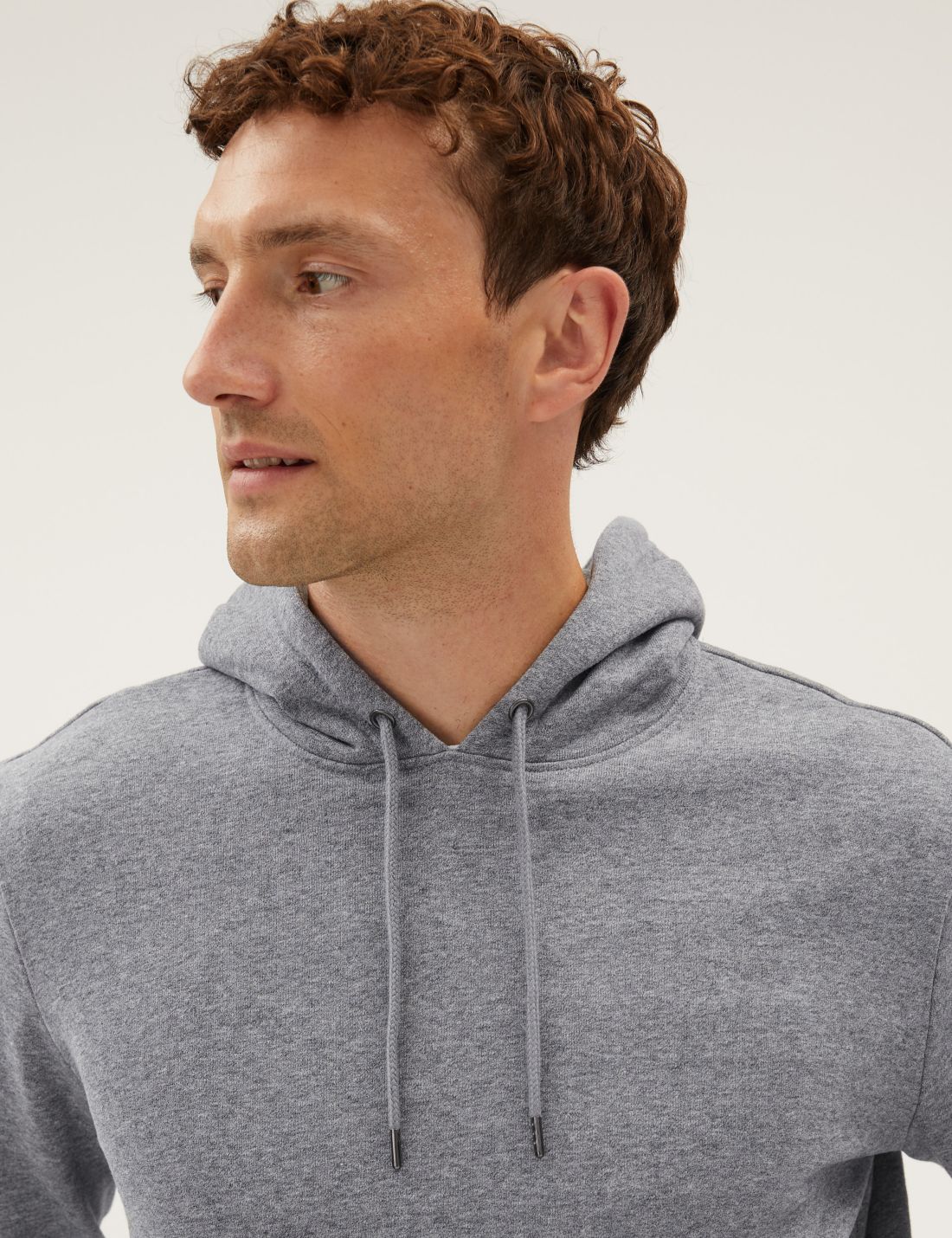 Saf Pamuklu Kapüşonlu Sweatshirt