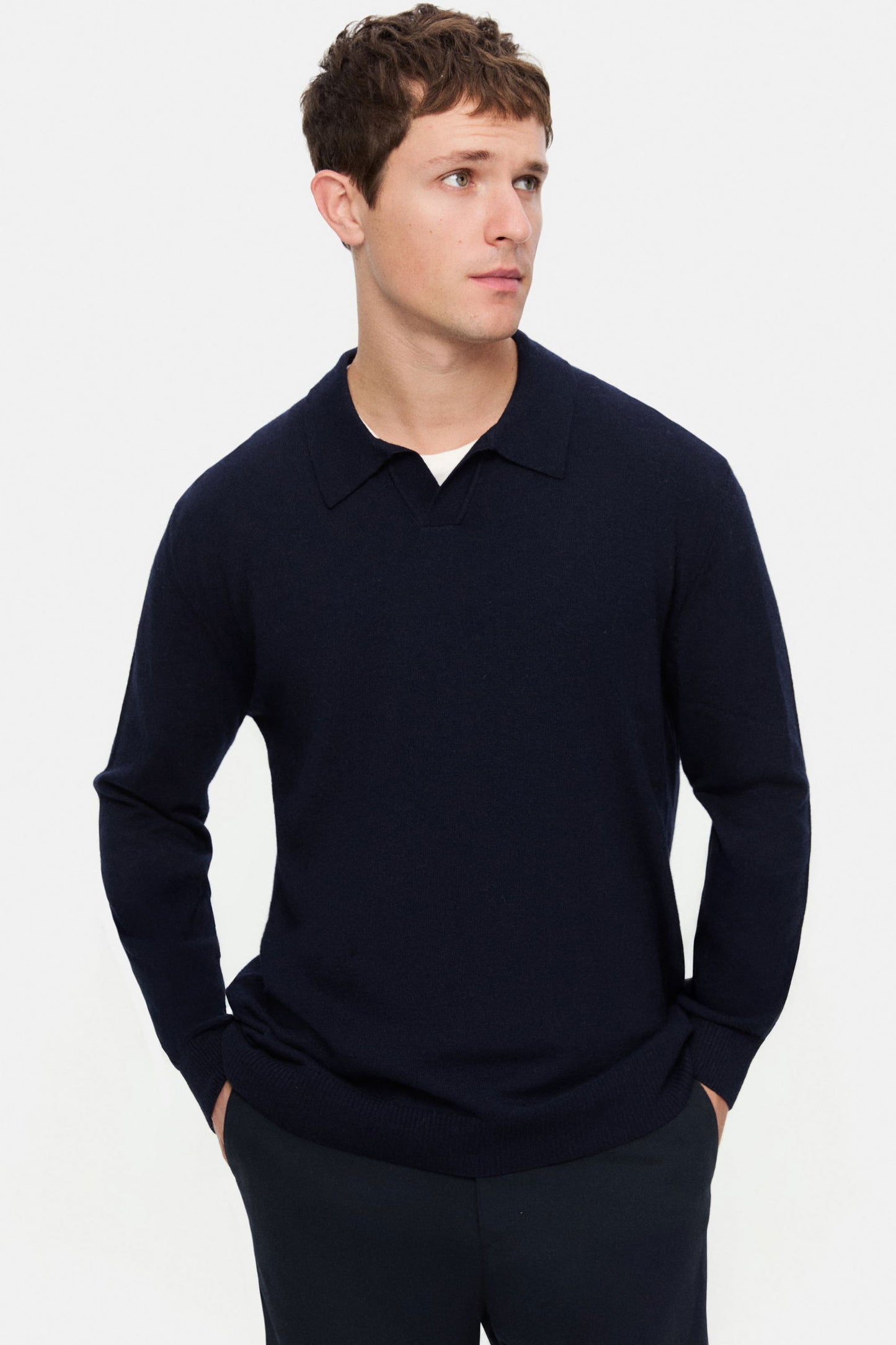 Damat Regular Fit Lacivert Kaşmir-yün Karışımlı Triko
