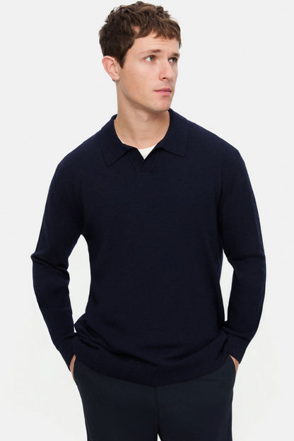 Damat Regular Fit Lacivert Kaşmir-yün Karışımlı Triko