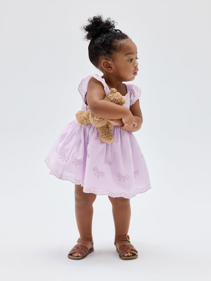 Lila Eyelet Two-piece Elbise Seti