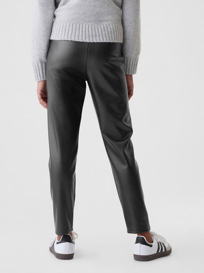 Siyah Suni Vegan Deri Legging Tayt