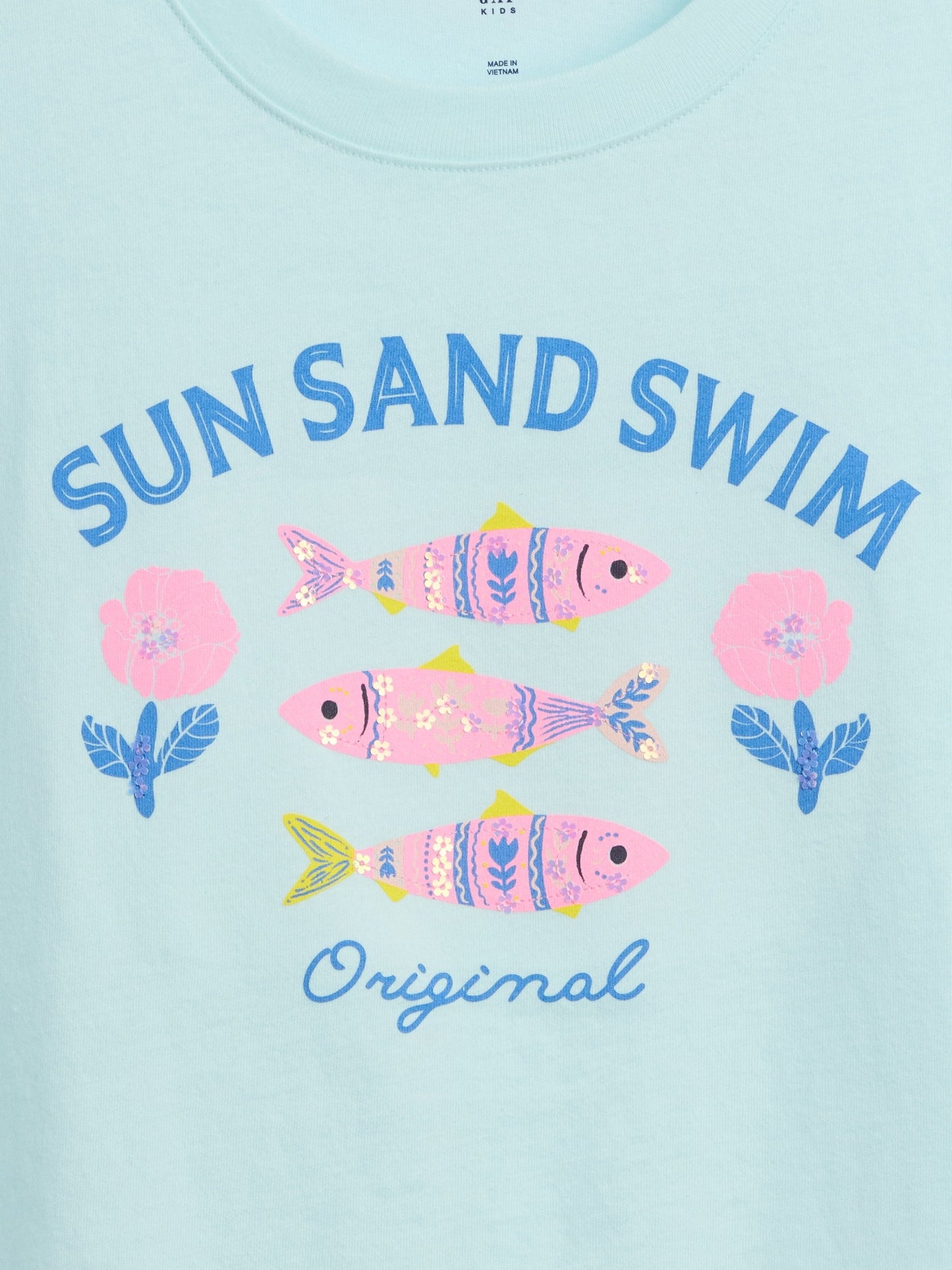 Açık Mavi Relaxed Grafik Baskılı T-shirt