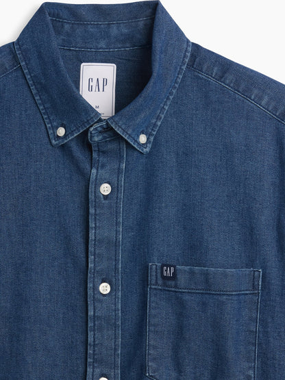Açık Mavi Relaxed Denim Gömlek