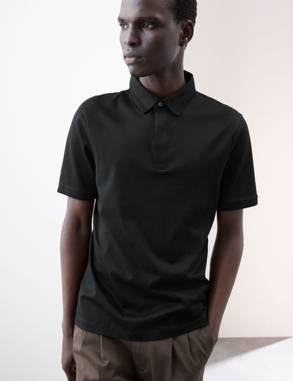 Saf Pamuklu Kısa Kollu Polo Yaka T-shirt