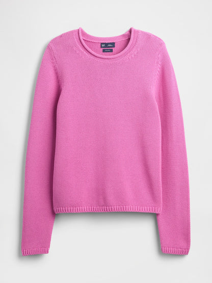 Pembe 100% Pamuk Rollneck Kazak