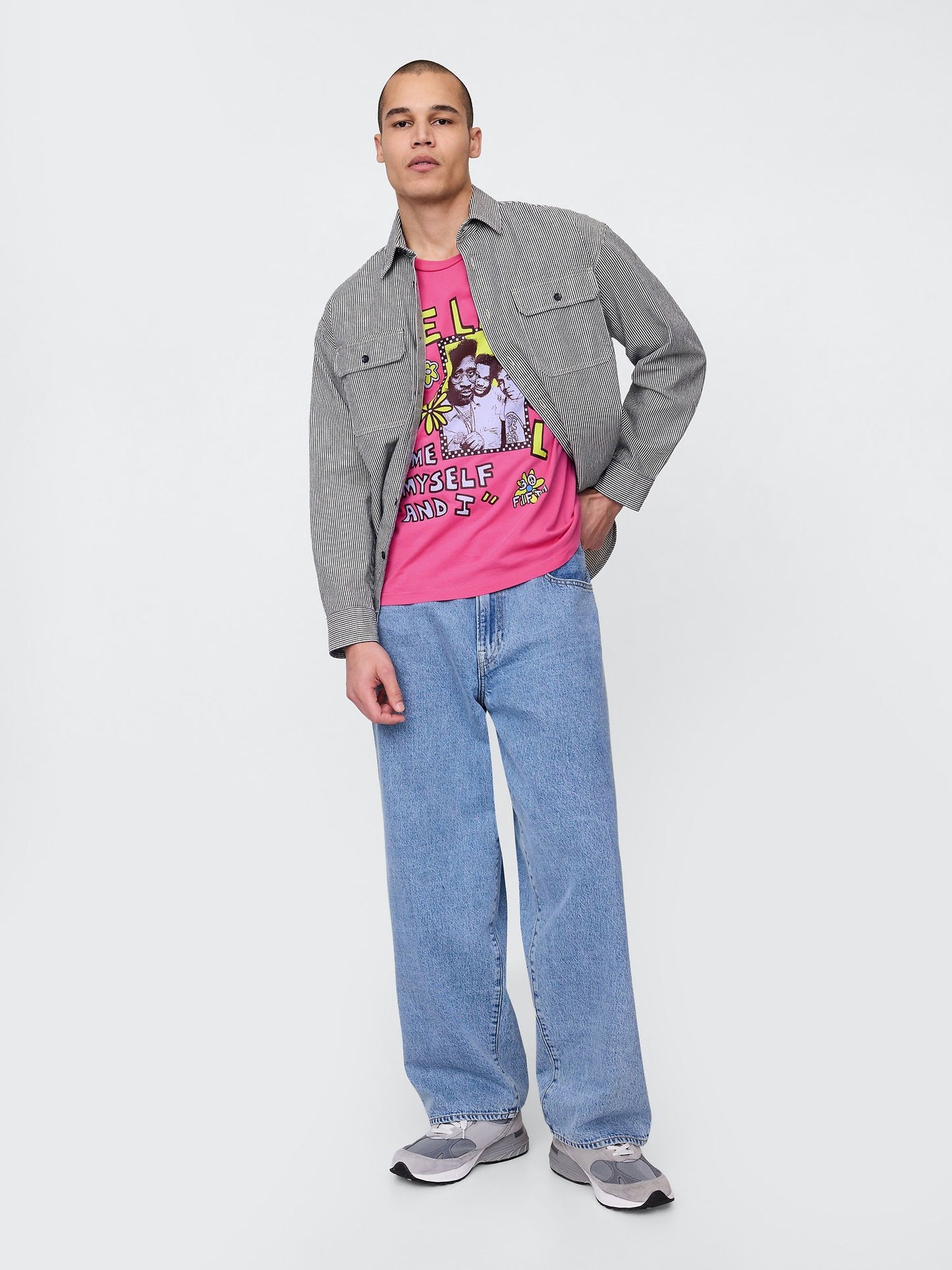 Pembe De La Soul Grafikli T-shirt
