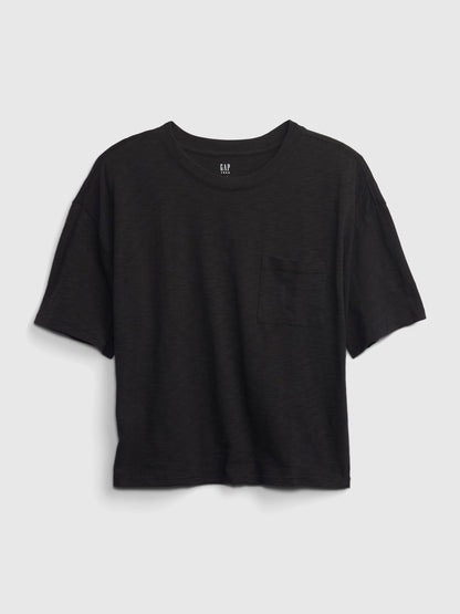 Kahverengi 100% Organik Pamuk Cep Detaylı T-shirt