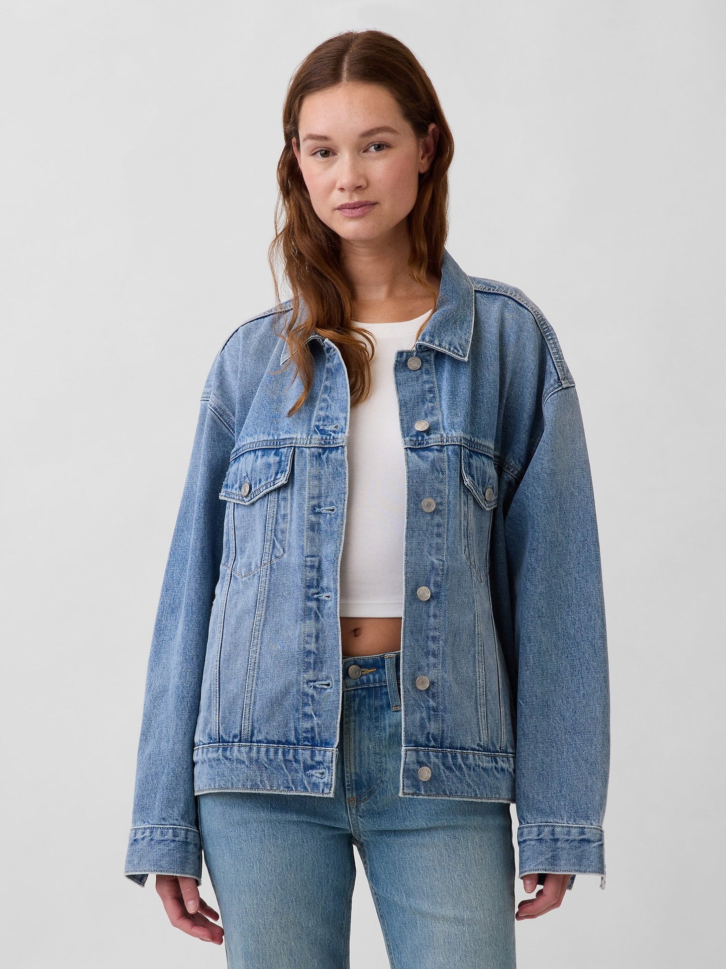 Açık Mavi Oversized Icon Denim Ceket