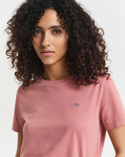 Gant Kadın Pembe Regular Fit Bisiklet Yaka T-shirt