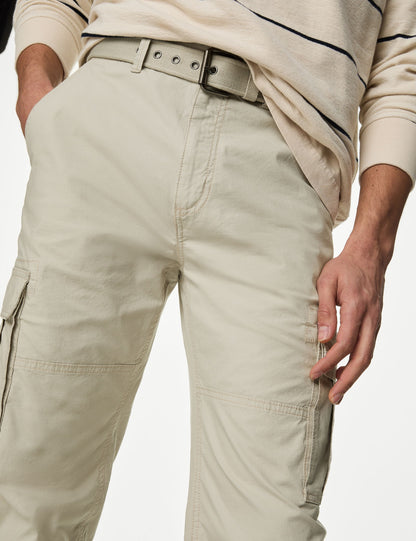 Loose Fit Kemerli Kargo Pantolon
