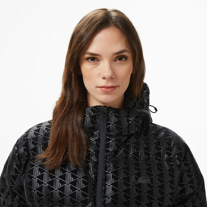 Lacoste Kadın Kapüşonlu Monogram Siyah Mont