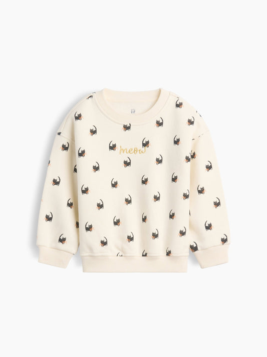 Krem Vintagesoft Meow Cat Sweatshirt