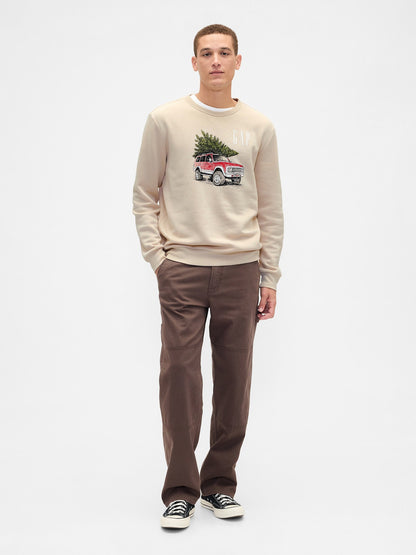 Bej Gap Logo Fleece Sweatshirt