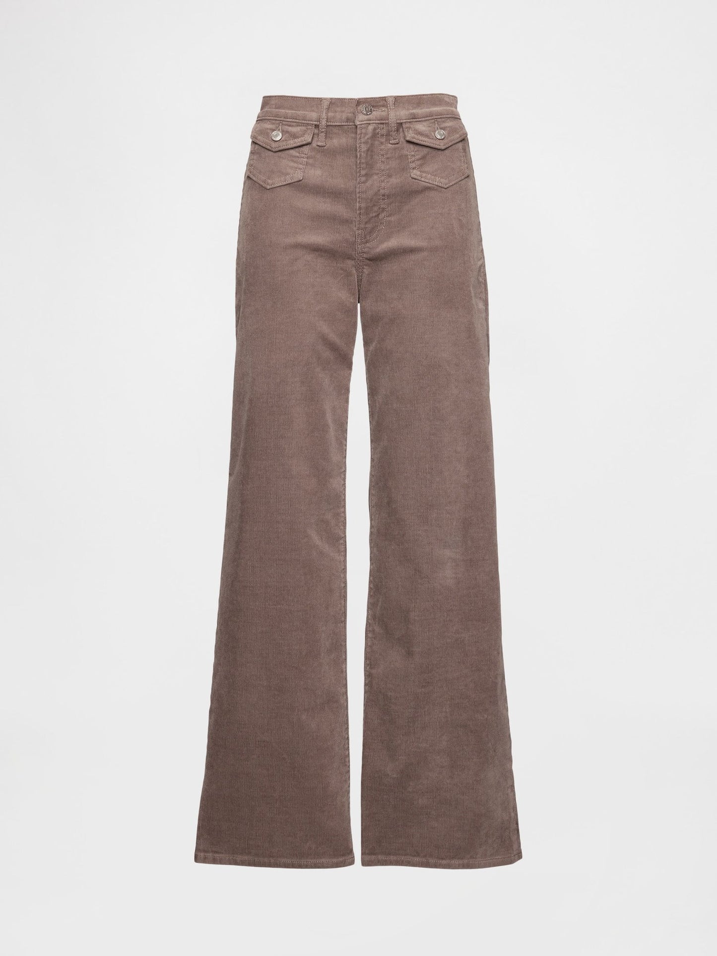 Kahverengi High Rise Stride Kadife Wide-leg Pantolon