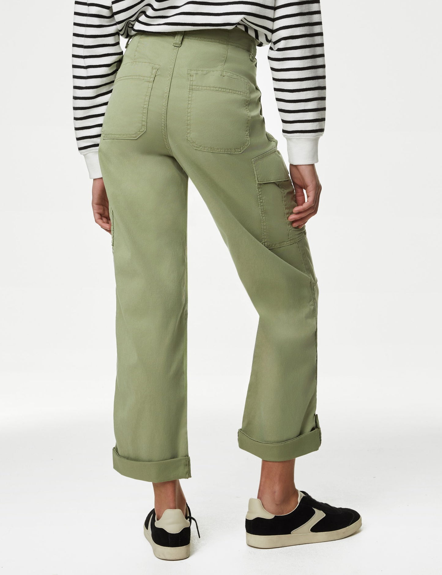 Lyocell™ Straight Leg Crop Kargo Pantolon