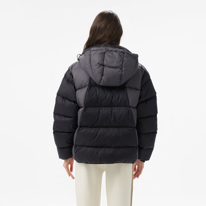 Lacoste Kadın Kapüşonlu Renk Bloklu Siyah Mont