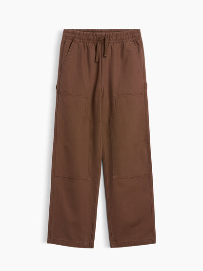 Kahverengi Relaxed Pull-on Kanvas Carpenter Pantolon