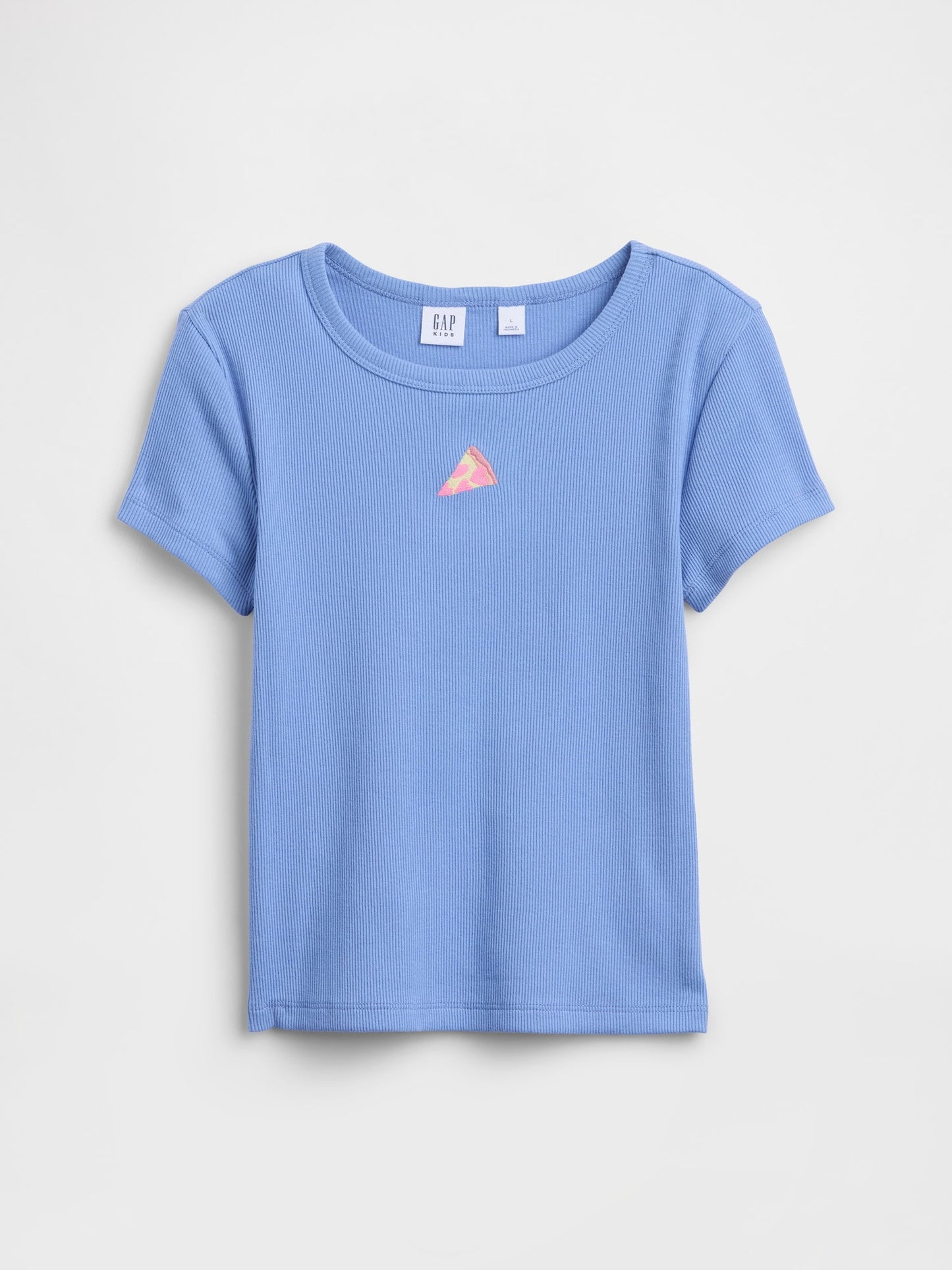 Açık Mavi Fitilli Bisiklet Yaka T-shirt