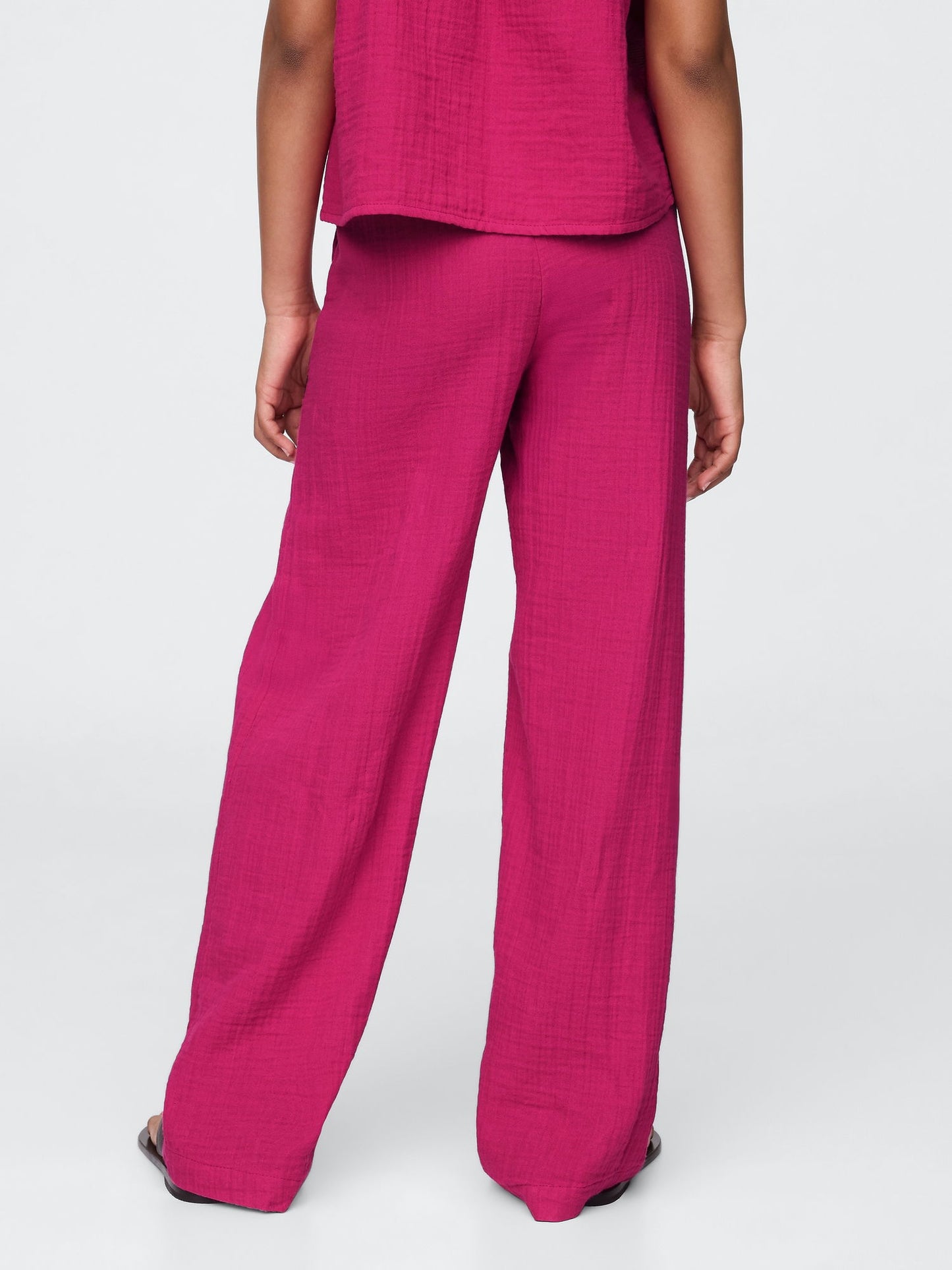 Pembe Gauze Wide-leg Pantolon