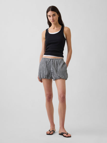 Siyah Gingham Easy Bubble Şort