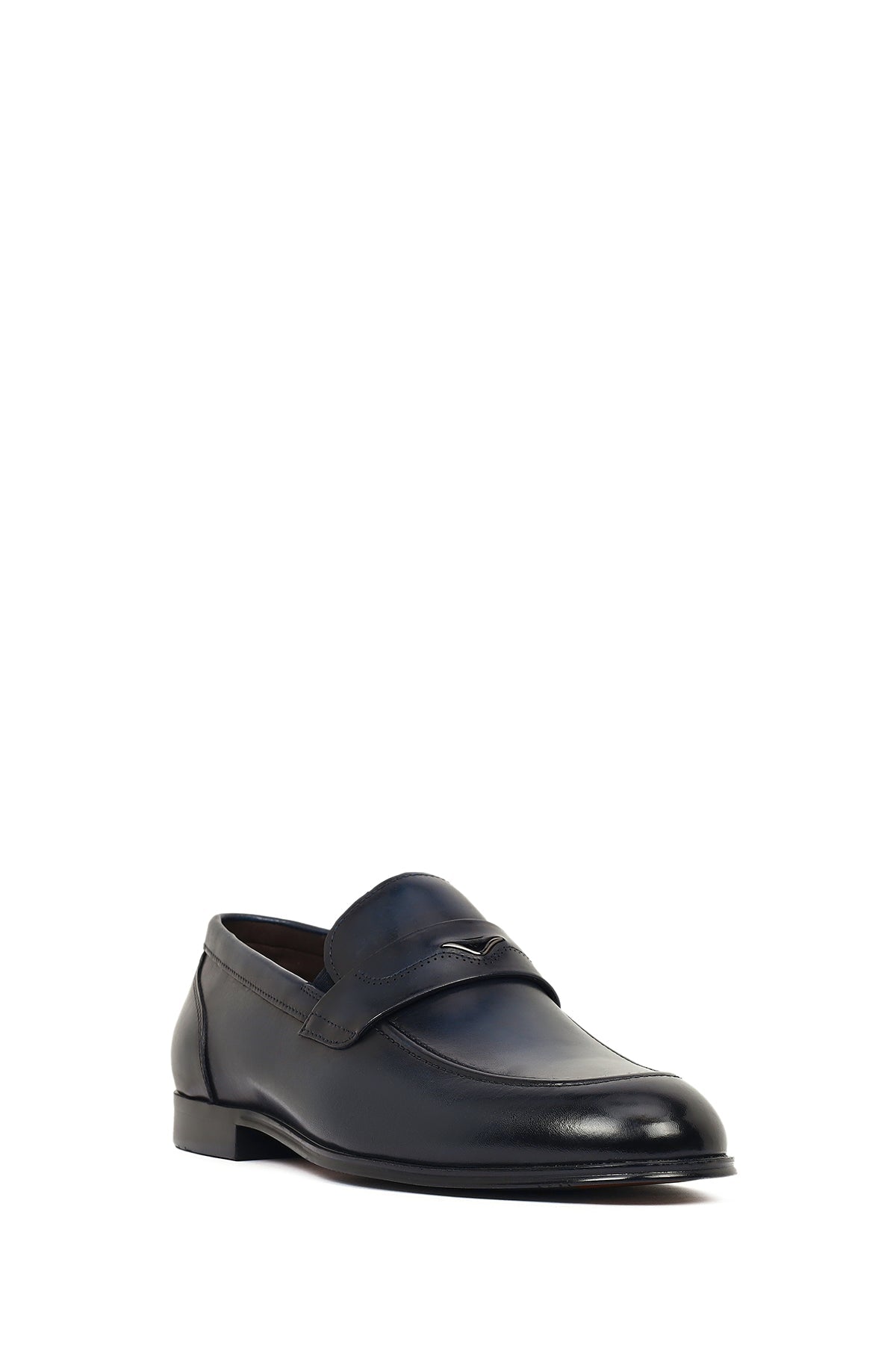 Derimod Black Erkek Lacivert Deri Klasik Loafer