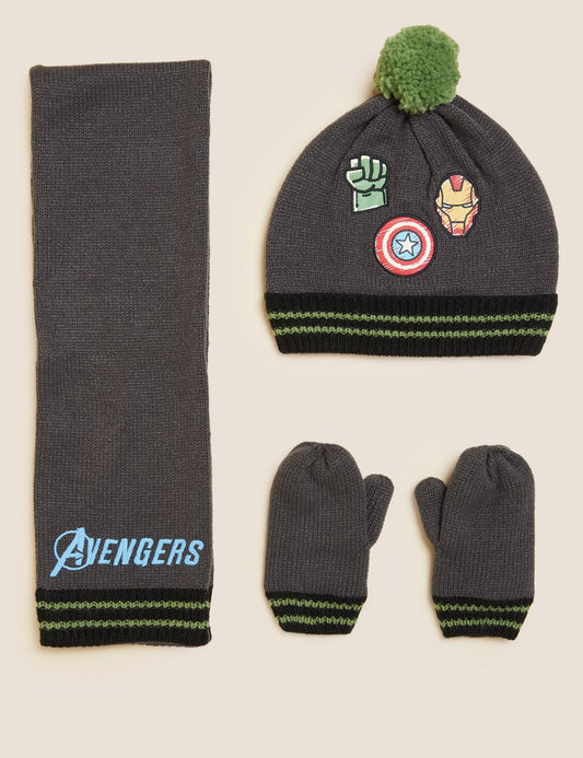 3'lü Marvel™ Atkı, Bere ve Eldiven Takımı (1-13 Yaş)