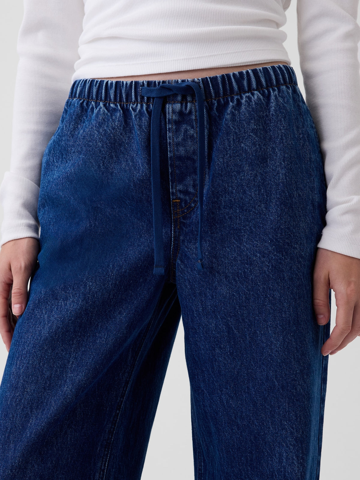 Koyu Mavi Low Rise '90s Loose Easy Jean Pantolon