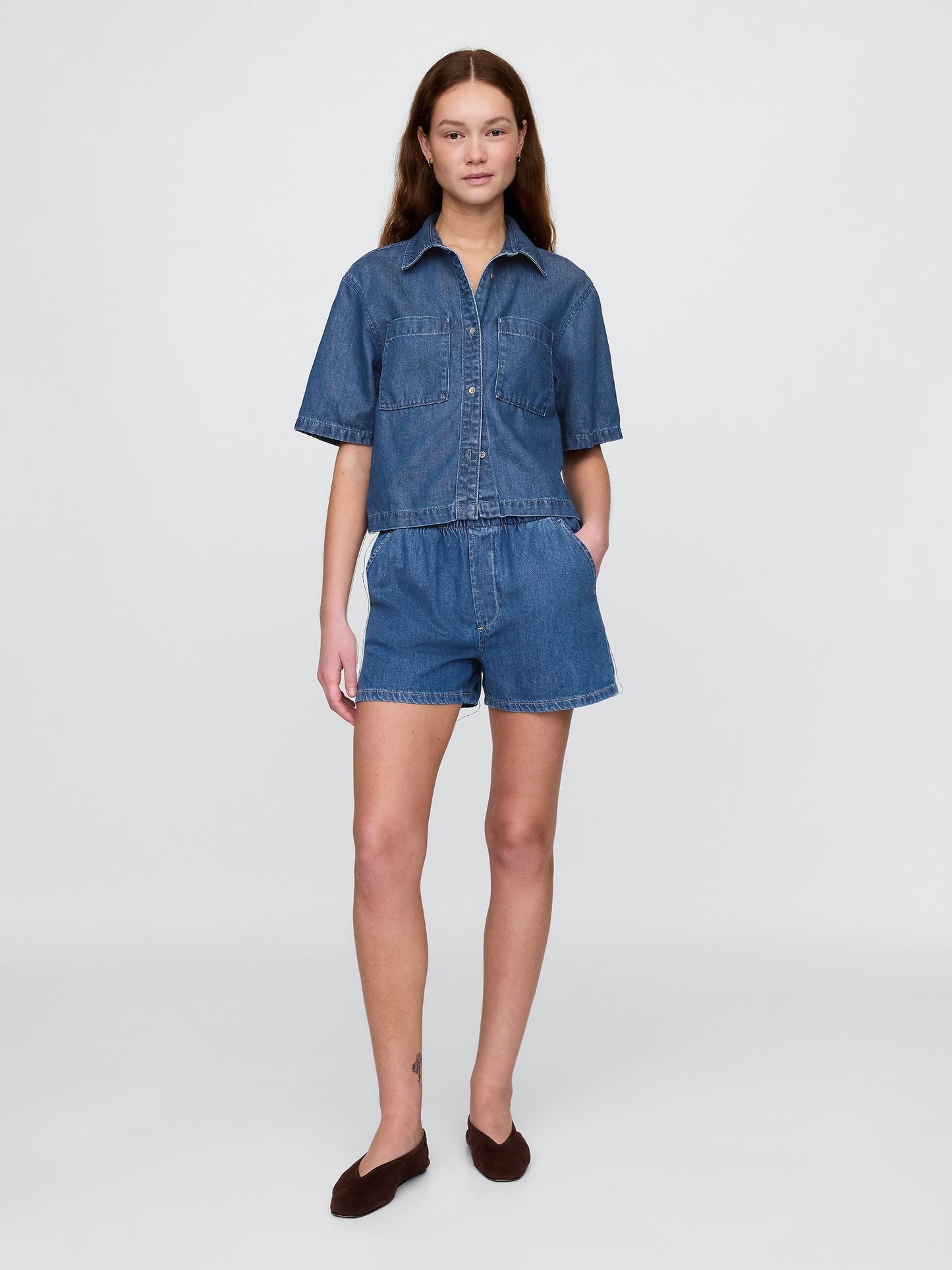 Mavi Mid Rise Ultrasoft Denim Boxer Şort