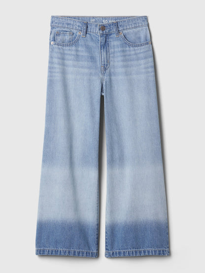 Açık Mavi High Rise Stride Wide-leg Ankle Jean Pantolon