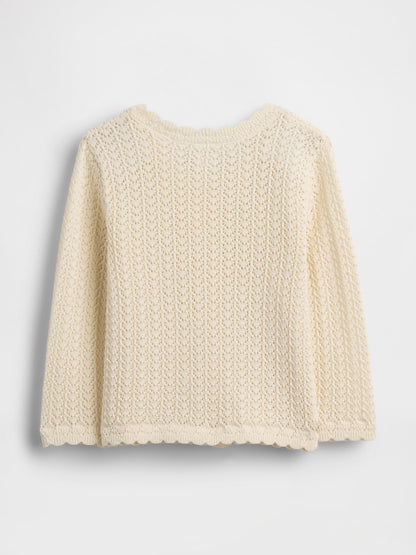 Kırık Beyaz Crochet Hırka