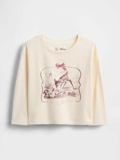 Krem Gap × Disney Grafik Baskılı T-shirt