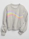 Kız Çocuk |                                                                          Gri Bisiklet Yaka Sweatshirt